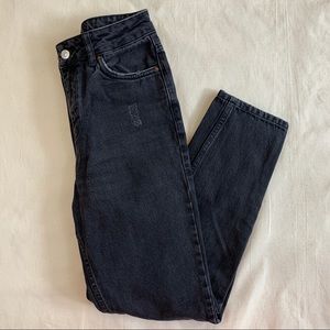 TOPSHOP | MOTO Washed Black Mom Jeans